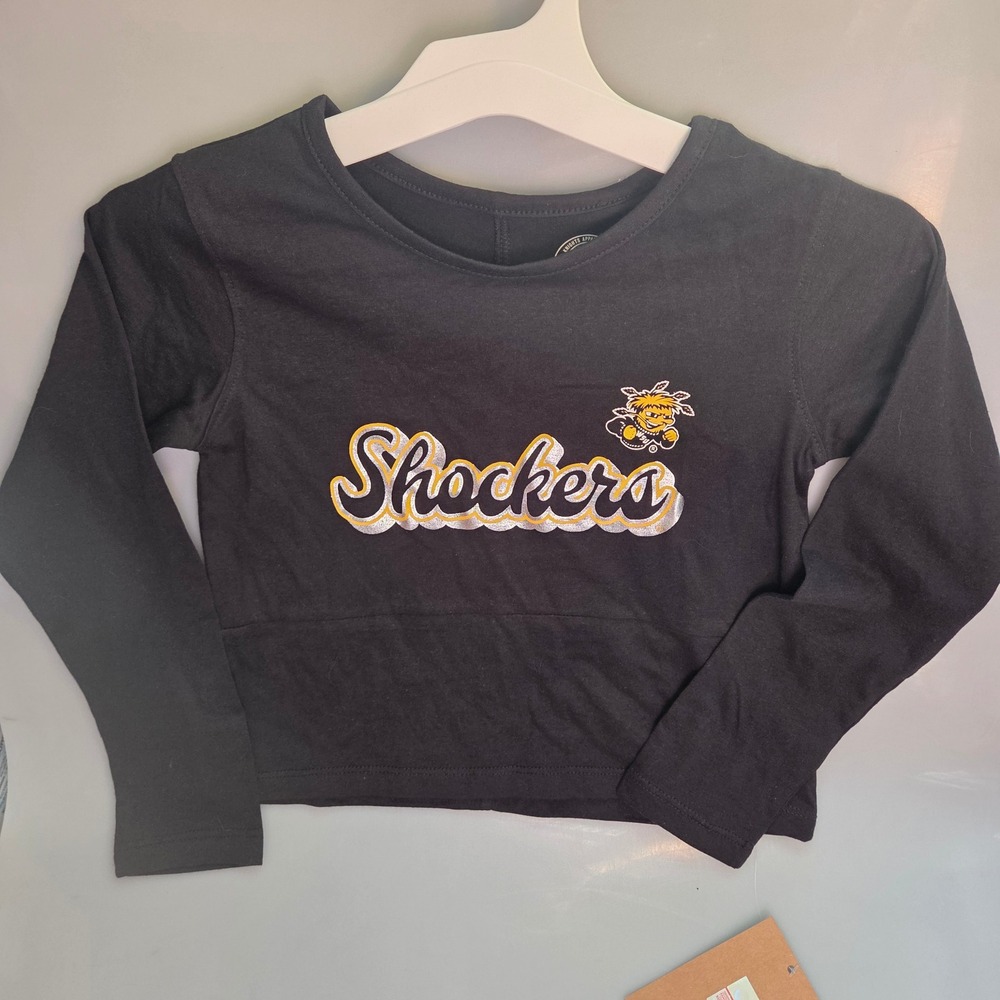 Rivalry Threads Wichita State Shockers Long Sleeve Cropβ Top Black XS 4/5 NWT